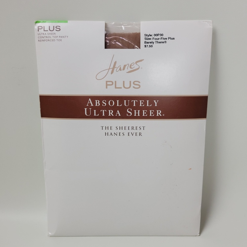 Hanes Plus Absolutely Ultra Sheer Pantyhose Barely There 00P30 Four-Five Plus